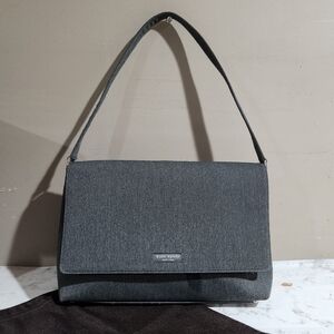 Vintage Kate Spade Shoulder Bag Gray Fabric 90s Y2K Classic